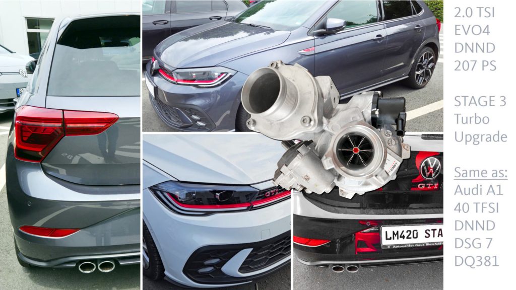 VW Polo GTI AW VI AW2 207 PS HP Stage 3 Audi A1 40 TFSI GB2 DNND Tuning 2.0 TFSI EVO4 Turbo Upgrade Turbolader Hybrid DNNA DNNE
